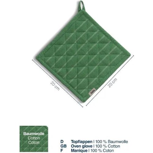 Прихватка KELA Cora, 20x20см, зелена в смужку (12820)