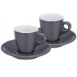 Набір чашок для еспресо KELA Mattia, 4 предмети, з блюдцем, сірий (12751)