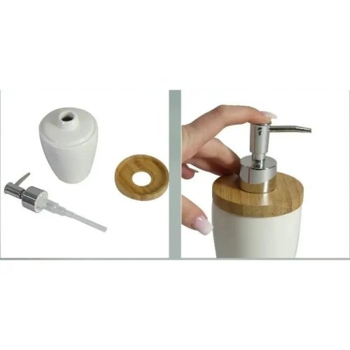 Дозатор для рідкого мила KELA Natura, 350мл, білий (18596)