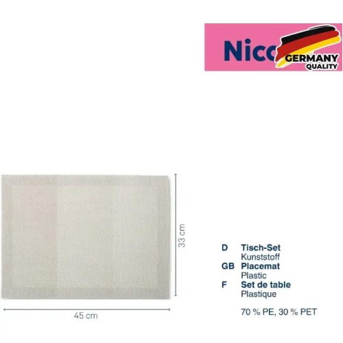 Килимок сервірувальний KELA Nica, 45х33см, сріблясто-сірий (12829)