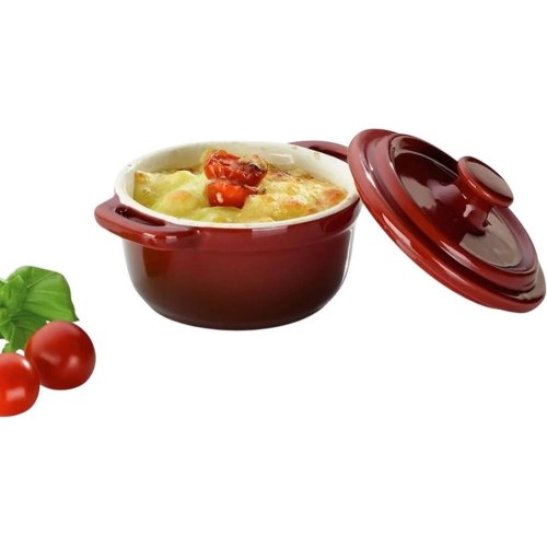 Форма для запікання KELA Malin, 10х8см, кераміка, з кришкою, червона (11865)