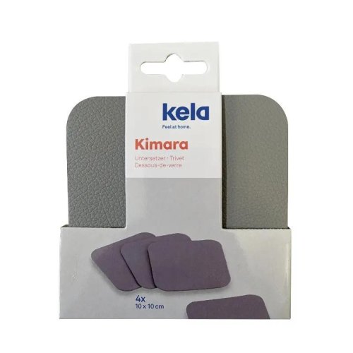 Підставки під чашку KELA Kimara, 10х10см, 4шт, світло-сірі (12091)