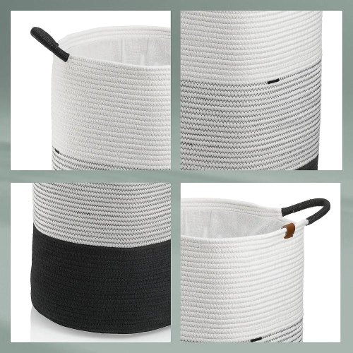 Кошик для білизни KELA Hedda, 40х57см, біло-чорний (24453)