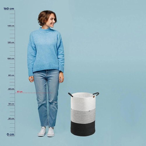 Кошик для білизни KELA Hedda, 40х57см, біло-чорний (24453)