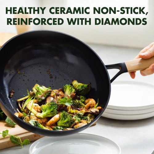 Сковорода ВОК GreenPan Eco Smartshape, 28см, 3.6л, з керамічним покриттям (CC006448-001)