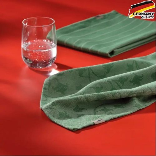 Кухонний рушник KELA Cora, 70x50см, темно-зелений в смужку (12821)