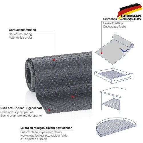 Килимок для кухонних ящиків KELA Soletta, 150х50см, темно-сірий (11388)