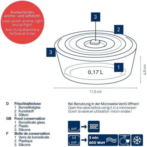 Харчовий контейнер KELA Aurelia, 11.5см, 0.17л, круглий (12639)