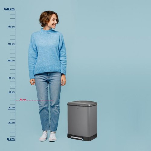 Відро для сміття KELA Davino, 2 відділення, 2х12л, з педаллю, сіре (10949)