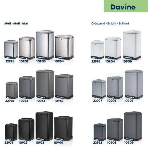 Відро для сміття KELA Davino, 2 відділення, 2х12л, з педаллю, сіре (10949)