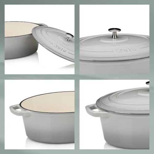 Каструля KELA Calido, 21см, 2.5л, чавун, з кришкою, сіра (12605)