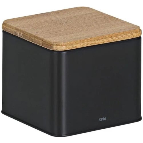 Ємність для зберігання сипучих KELA Kiril, 11.5х11.5х9.5см, 0.8л, чорна (17887)