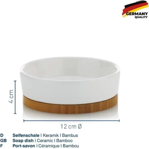 Мильниця KELA Natura, 12х4см, дерево/біла (20969)