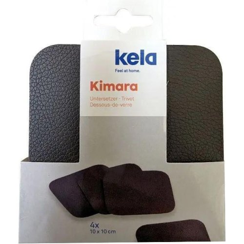Підставки під чашку KELA Kimara, 10х10см, 4шт, коричневі (12092)