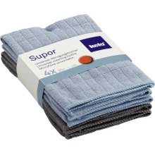Ганчірки універсальні KELA Supor, мікрофібра, 35x35см, 4шт, блакитні (12730)