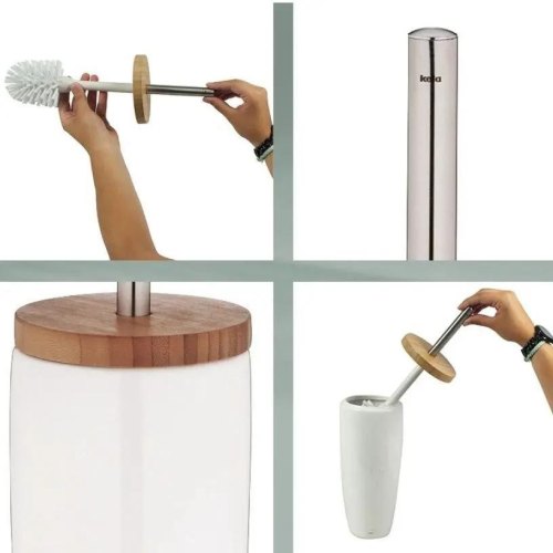 Йоржик для унітазу KELA Natura, 37.5х11.5см, білий (20960)