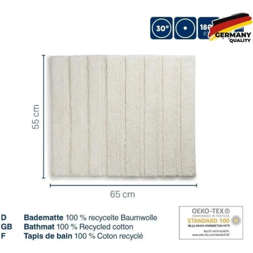 Килимок для ванної KELA Megan, 65х55см, білий (23580)