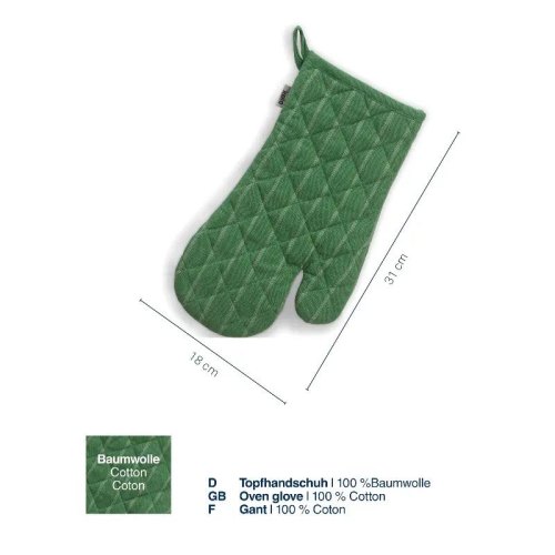 Прихватка-рукавиця KELA Cora, 31x18см, темно-зелена в смужку (12818)