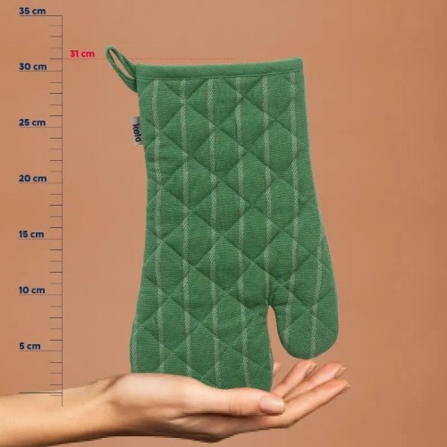 Прихватка-рукавиця KELA Cora, 31x18см, темно-зелена в смужку (12818)