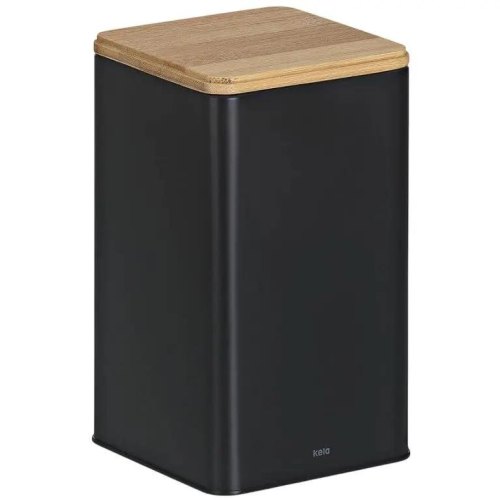 Ємність для зберігання сипучих KELA Kiril, 11.5х11.5х19см, 1.6л, чорна (17889)