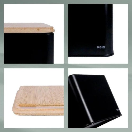 Ємність для зберігання сипучих KELA Kiril, 11.5х11.5х19см, 1.6л, чорна (17889)