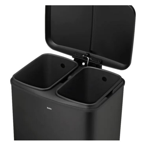 Відро для сміття KELA Davino, 2 відділення, 2х12л, з педаллю, чорне (10944)