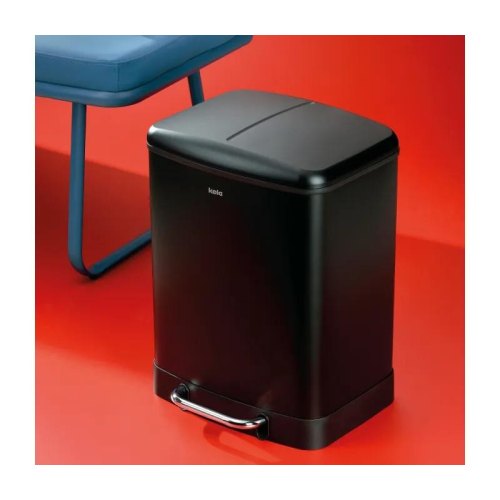 Відро для сміття KELA Davino, 2 відділення, 2х12л, з педаллю, чорне (10944)