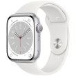Смарт-годинник Apple Watch Series 8 GPS, 45mm, Silver, White Sport Band USED ** (2CMP6N300503)