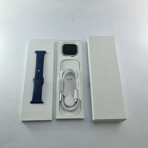 Смарт-годинник Apple Watch Series 10 GPS, 46mm, Silver, Denim Sport Band, M/L USED ** (2AMWWM300501)