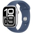 Смарт-годинник Apple Watch Series 10 GPS, 46mm, Silver, Denim Sport Band, M/L USED ** (2AMWWM300501)