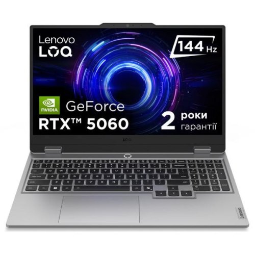 Ноутбук Lenovo LOQ 15IRX10, 15.6/Intel Core i7-13700HX/16GB/SSD 512GB/GeForce RTX 5060, 8GB/DOS/сірий (83JE00X7RA)