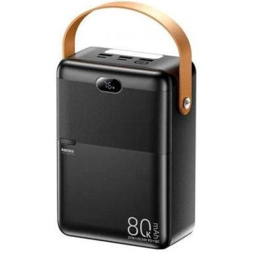 Зовнішній акумулятор PowerBank Remax RPP-118, 80000mAh, 3xUSB Type-A/1xUSB Type-C, PD 27W, QC 22.5W, Black