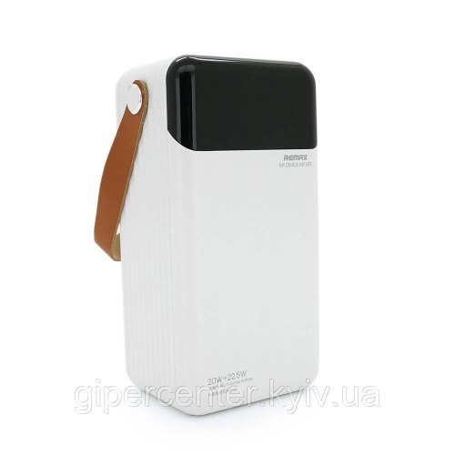 Зовнішній акумулятор PowerBank Remax RPP-565, 60000mAh, 2xUSB Type-A/USB Type-C/Lightning, QC/PD, 22.5W, Black/White
