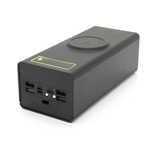 Зовнішній акумулятор Powerbank Voltronic CX24-PD-QIMagnetic, живлення 24х18650, бездротова зарядка, MicroUSB/USB Type-C/Lightning, 22.5W, ABS, Black