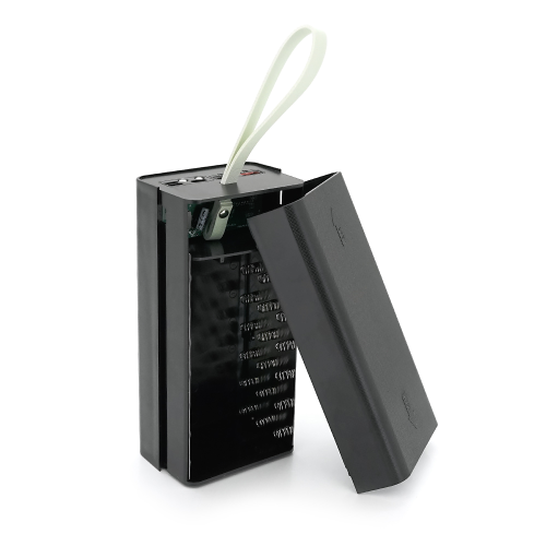 Зовнішній акумулятор Powerbank Voltronic T21-PD, живлення 21х18650, 22.5W, MicroUSB/USB Type-C/Lightning, дисплей, ABS, PVC, Black