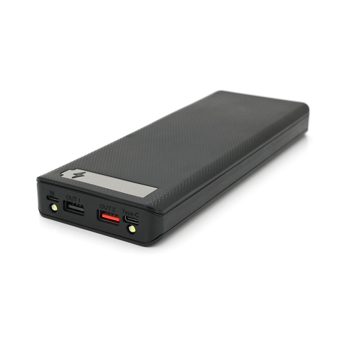 Зовнішній акумулятор Powerbank Voltronic M10-PD, живлення 10х18650, MicroUSB/USB Type-C, ліхтарик, дисплей, ABS, PVC, Black