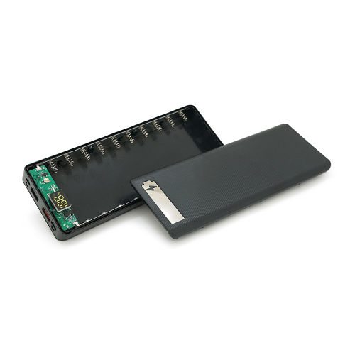 Зовнішній акумулятор Powerbank Voltronic M10-PD, живлення 10х18650, MicroUSB/USB Type-C, ліхтарик, дисплей, ABS, PVC, Black