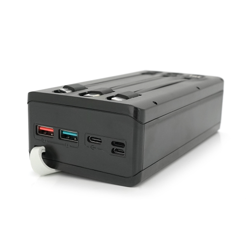 Зовнішній акумулятор Powerbank Voltronic C12-PD-QI, живлення 12х18650, бездротова зарядка, MicroUSB/USB Type-C/Lightning, 22.5W, ABS, PVC, Black