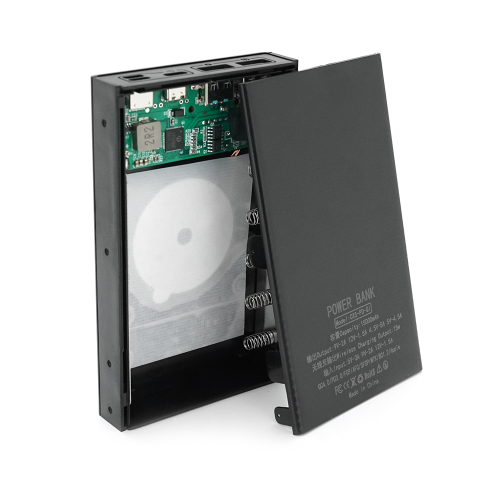 Зовнішній акумулятор Powerbank Voltronic CX5-PD-QI, живлення 5х18650, бездротова зарядка, MicroUSB/USB Type-C/Lightning, 22.5W, ABS, PVC, Black