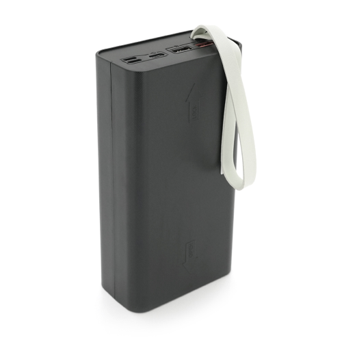 Зовнішній акумулятор Powerbank Voltronic T12-PD, живлення 12х18650, MicroUSB/USB Type-C/Lightning, 22.5W, дисплей, ABS, PVC, Black