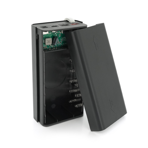 Зовнішній акумулятор Powerbank Voltronic T12-PD, живлення 12х18650, MicroUSB/USB Type-C/Lightning, 22.5W, дисплей, ABS, PVC, Black