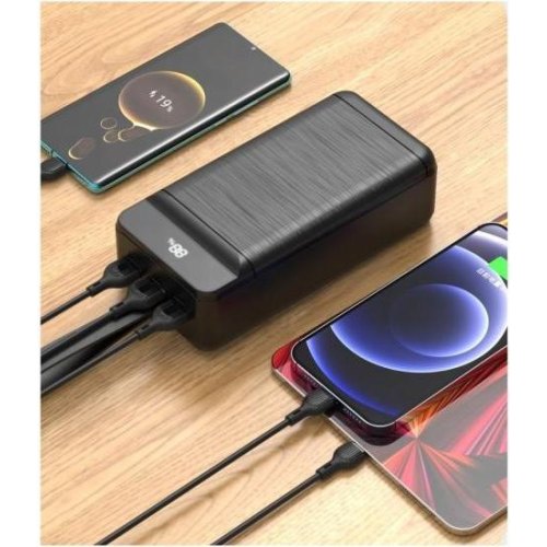 Зовнішній акумулятор PowerBank XO PR160, 80000mAh, PD20W, ліхтарик, Black