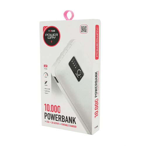 Зовнішній акумулятор Powerbank Power Way TX-108, 10000mAh, Black