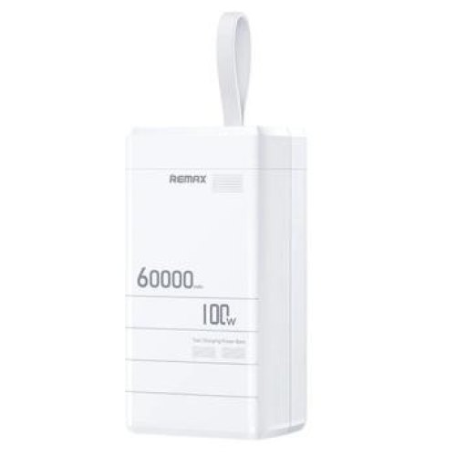 Зовнішній акумулятор PowerBank Remax RPP-650, 60000mAh, PD 100W, QC 22.5W, White