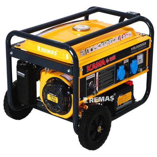 Генератор бензиновий KAMA KGL5000CE, однофазний 230V, 50Hz, 5KVA, об'єм 15л