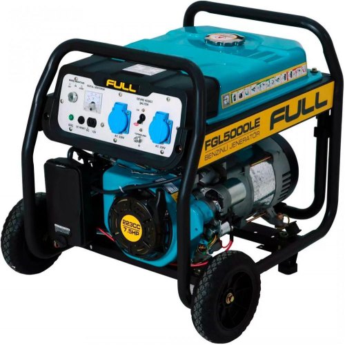 Генератор бензиновий FULL FGL 5000LE, однофазний 230V, 50Hz, 4,75KVA, об'єм 28л