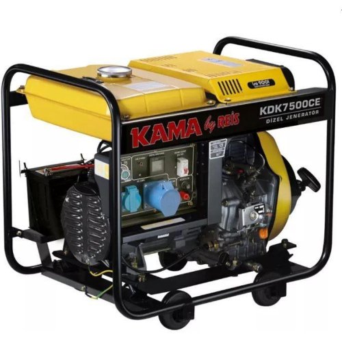 Генератор дизельний KAMA KDK7500CE, 6.9KVA, однофазний 230V, об'єм 12.5л