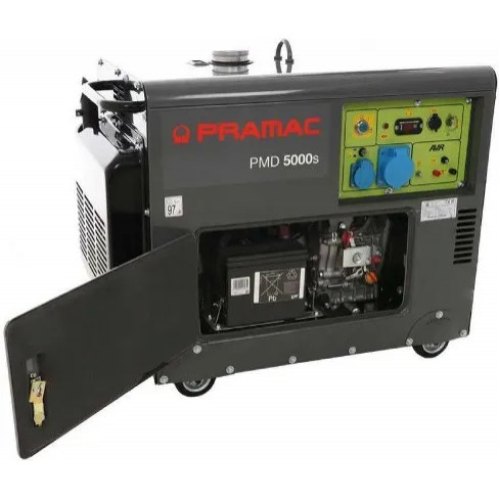 Генератор дизельний Pramac PMD5000s, 5kW, 50Hz, 19.6A, 96dB, AVR, стартер, 230V, об'єм 14.5л, витрата 1.28л/год