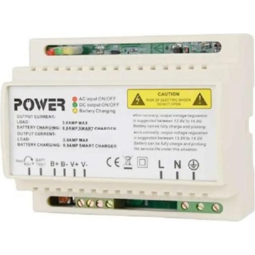 Блок безперебійного живлення Full Energy, 12В/3А, під акумулятори 7А, на DIN-рейку (BBGP-123DIN)