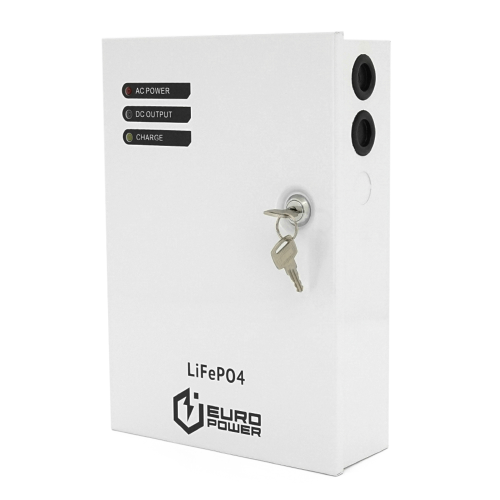 Джерело безперебійного живлення EuroPower, 12V/3A, під акумулятори LiFePO4 12V/7А, струм заряду 14.4V/2А, метал (EP-UPS-1203HC(M))